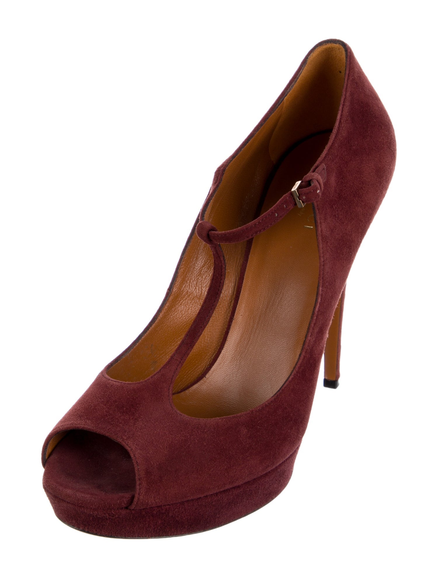 Gucci Suede T-Strap Pumps